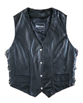 Club chick woman leather vest biker